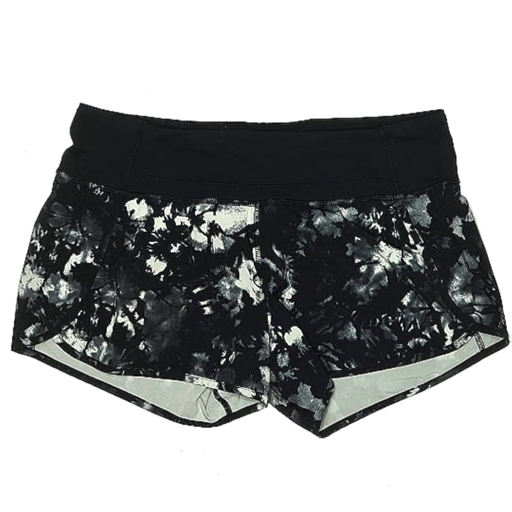 lululemon | Speed Up Shorts Black & Gray Floral